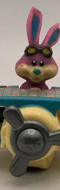 Figura Muñeco Conejo Rosa Piloto De Avión Retro 90's — Coleccionables vintage, años 90s (foto 2)