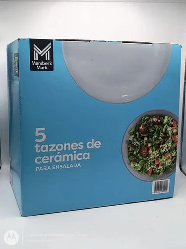 5 Tazones De Cerámica Para Ensalada Member's Mark B40-5pc-31 Blanco — Decoración vintage