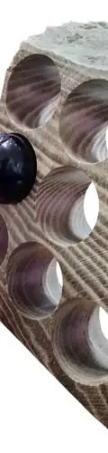 Cava De Mármol Artesanal Con Onix 9 Orificios Para Botellas Beige Con Chocolate — Decoración vintage