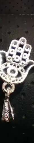 Dije Mano De Fátima Con Zirconias En Plata Fina .925 De 3cm Plateado — Coleccionables vintage, años NOW (foto 8)