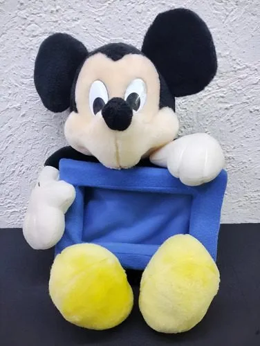 Peluche Mickey Mousse Porta Retrato Disney Vintage Original  Negro Azul Amarillo Con Rojo — Coleccionables vintage, años 90s