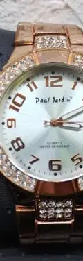 Reloj De Pulso Paul Jardin Metálico Dorado Rosado Original Dorado Rosado Blanco — Coleccionables vintage