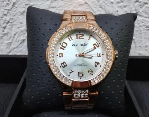 Reloj De Pulso Paul Jardin Metálico Dorado Rosado Original Dorado Rosado Blanco