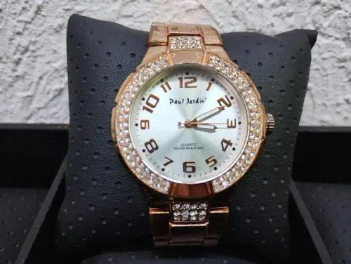 Reloj De Pulso Paul Jardin Metálico Dorado Rosado Original Dorado Rosado Blanco — Coleccionables vintage