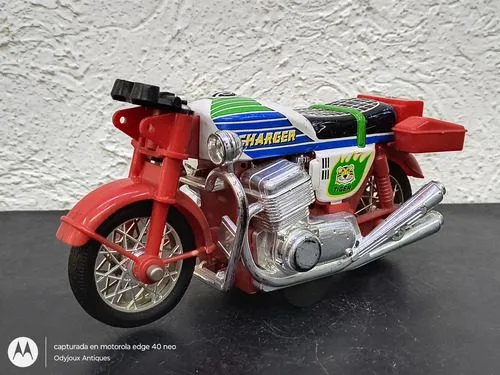 Motocicleta De Fricción Charger Retro Vintage Incompleta Rojo — Decoración vintage