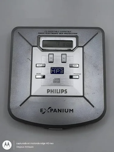 Discman Philips Expanium Exp103/17 Mp3 Retro Año 2000 Plateado — Audio vintage, años NOW
