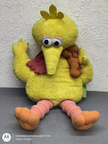 Peluche Big Bird Con Osito Plaza Sésamo 2000 Retro Tycoon Amarillo