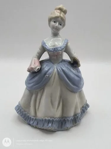 Figura De Porcelana Dama Victoriana Vintage 80s Con Detalle Azul — Coleccionables vintage, años 80s