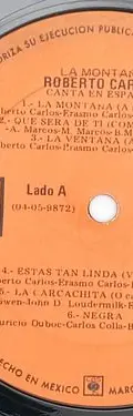 Disco Lp Acetato Roberto Carlos La Montaña Español Cbs 1973 Estándar — Audio vintage, años 70s (foto 8)