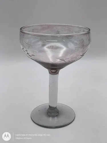 Copa De Cristal Grabado Rosado Champagne/sidra Vintage 180ml Rosa Claro