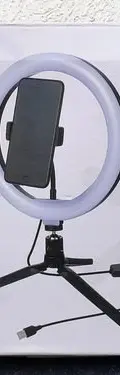 Ring Ligth Miniso Aro De Luz Led 8 Pulgadas Trípode De Mesa Negro Blanco Frío — Tech vintage, años NOW (foto 2)