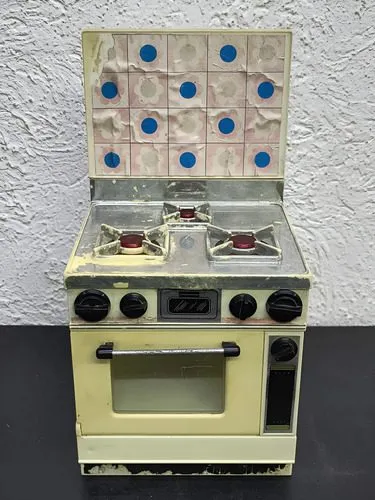 Mini Estufa Juguete De Pilas Vintage 70's De Plástico Beige