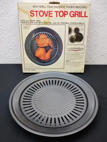 Stove Top Grill Vintage Bandejas Para Asar Barbacoa En Caja Negro