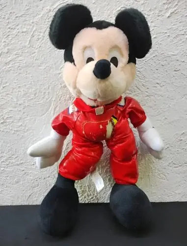 Peluche Mickey Mouse Walt Disney Vintage 90's 35cm Original Rojo Con Negro