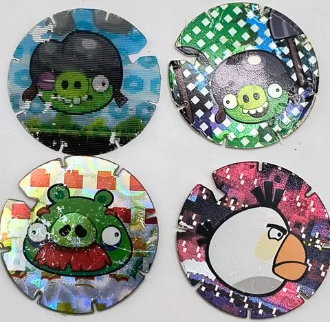 Vuela Tazos Angry Birds Año 2012 #30 #83 #89 #210 4-pack