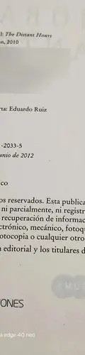 Las Horas Distantes Kate Morton Prisa Ediciones 2012 1ra Ed.