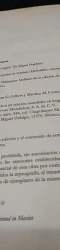 Las Profesias Mayas Adrian Gilbert Edit. Grijalbo Año 2009 — Coleccionables vintage, años NOW (foto 4)