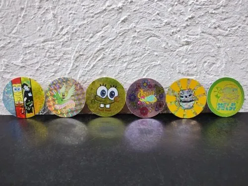 Lote Tazos Bob Esponja Nickelodeon Prismatic 6-pack 2010 — Coleccionables vintage, años NOW