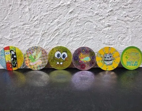 Lote Tazos Bob Esponja Nickelodeon Prismatic 6-pack 2010