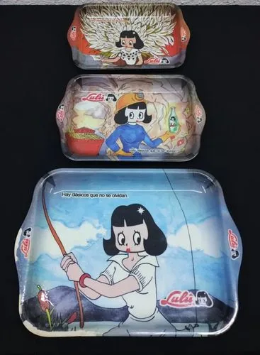 Charolas Lulú Plástico Set 3-pack Retro Vintage Original — Decoración vintage