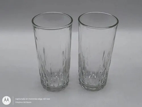 Par De Vasos High Ball Old Fashion Crisa Vintage 200ml Transparente — Coleccionables vintage