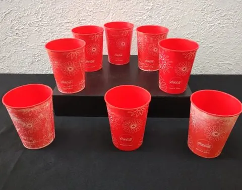 Vasos Coca Cola Siente El Sabor 8pack Lote Vintage Original Rojo