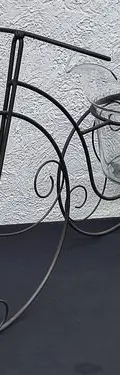 Porta Maceta Triciclo Bicicleta Metalico Con Maceta Vidrio Gris Oscuro Triciclo Bicicleta Porta Maceta Metálico Con Maceta Vidrio — Decoración vintage (foto 6)
