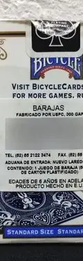 Baraja Mazo Cartas Póker Bicycle Standard Usa Usado Original Azul Con Blanco Bicicleta Español/inglés — Coleccionables vintage (foto 4)