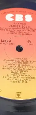 Disco Lp Acetato Javier Solis - Payaso 1965 Cbs México Edición Limitada — Audio vintage, años 60s (foto 6)
