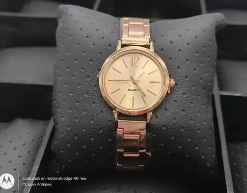 Reloj Para Dama T-selling Fashion Stainless Steel Quartz Dorado Rosado
