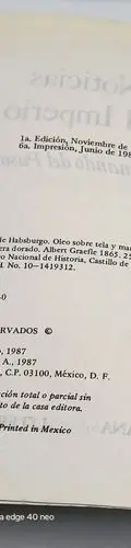 Noticias Del Imperio Fernando Del Paso Ed. Diana 1987