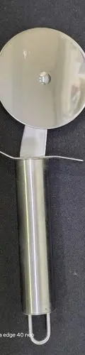 Cortador Rueda Para Pizza De Acero Inoxidable De Lujo Plateado — vintage México (foto 2)