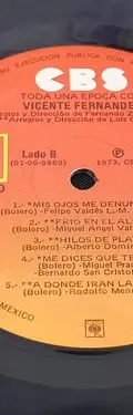 Disco Lp Acetato Toda Una Época Con Vicente Fernández 1973 Edición Limitada — Audio vintage, años 70s (foto 6)
