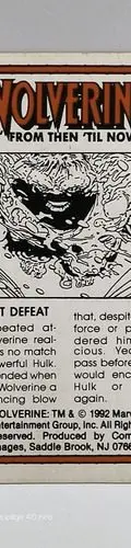 Tarjeta First Defeat #27 Wolverine From Then Til Now 1992 — Coleccionables vintage, años 90s (foto 2)