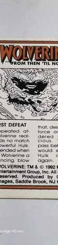 Tarjeta First Defeat #27 Wolverine From Then Til Now 1992 — Coleccionables vintage, años 90s (foto 4)
