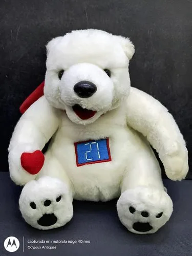 Peluche Oso Polar Bebe 27 Coca Cola El Tesoro De La Navidad Blanco — Coleccionables vintage, años 90s