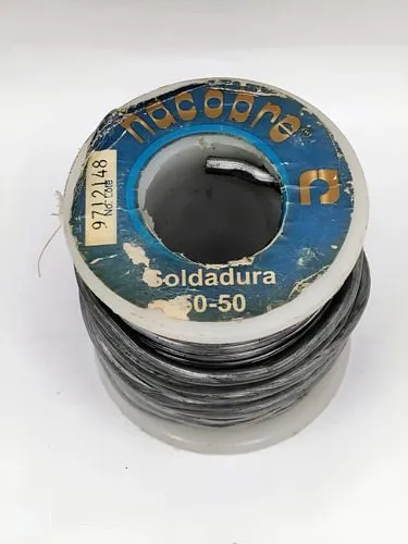 Rollo De Soldadura Nacobre 50/50 Estaño/plomo 430gr Usado Gris
