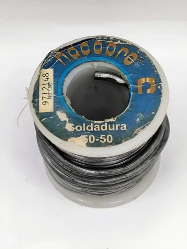 Rollo De Soldadura Nacobre 50/50 Estaño/plomo 430gr Usado Gris — vintage México