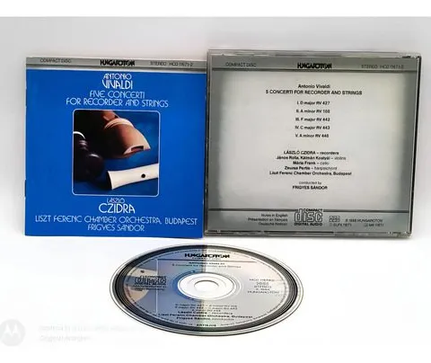 Cd Antonio Vivaldi - Five Concerti For Recorder And Strings