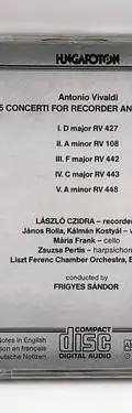 Cd Antonio Vivaldi - Five Concerti For Recorder And Strings — Audio vintage, años 80s (foto 3)