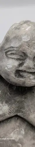 Estatua Buda Gordo Y Sonriente De La Suerte Artesanal D Yeso Gris — Decoración vintage (foto 8)