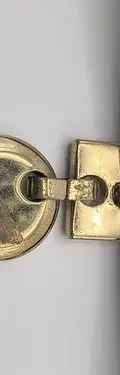 Collar Gargantilla De Caucho Corta Con Placa En Chapa De Oro Negro Con Dorado — Coleccionables vintage (foto 7)