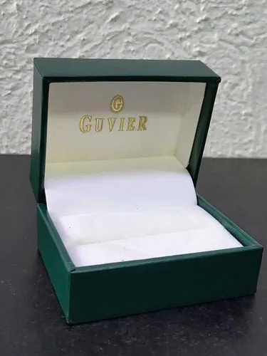 Caja/estuche Rígido De Lujo Para Joyería Guvier Original Verde Musgo — Coleccionables vintage
