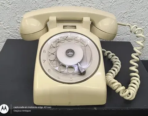 Teléfono Antiguo De Disco Indetel México 70's No Funciona Beige
