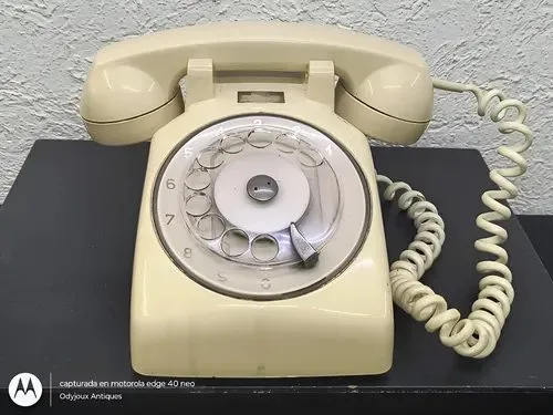 Teléfono Antiguo De Disco Indetel México 70's No Funciona Beige — Tech vintage, años 70s