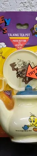 Juego De Té Looney Tunes Talking Tea Chilton Toys 1995 Retro Amarillo — Decoración vintage, años 90s