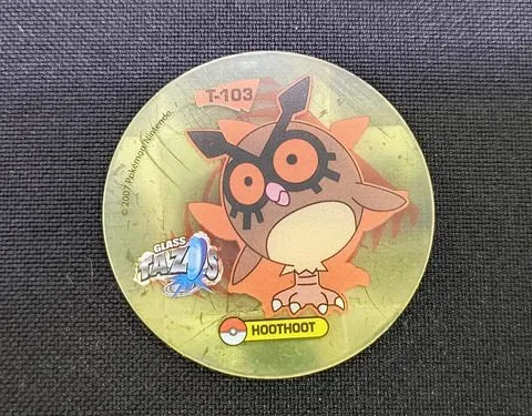 Tazo Pokémon Glass T-103 Hoothoot 2007 Original