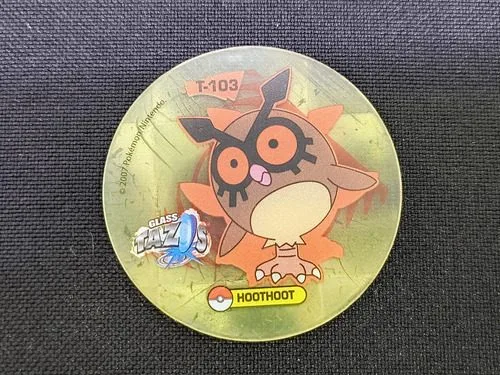 Tazo Pokémon Glass T-103 Hoothoot 2007 Original — Gaming vintage, años NOW