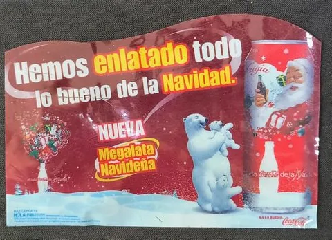 Afiche/publicidad Coca Cola Megalata Navideña Año 2006 10cm