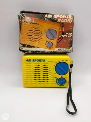 Radio Sports Am Portátil Mod. H-103 En Caja Vintage 80's Amarillo — Audio vintage, años 80s